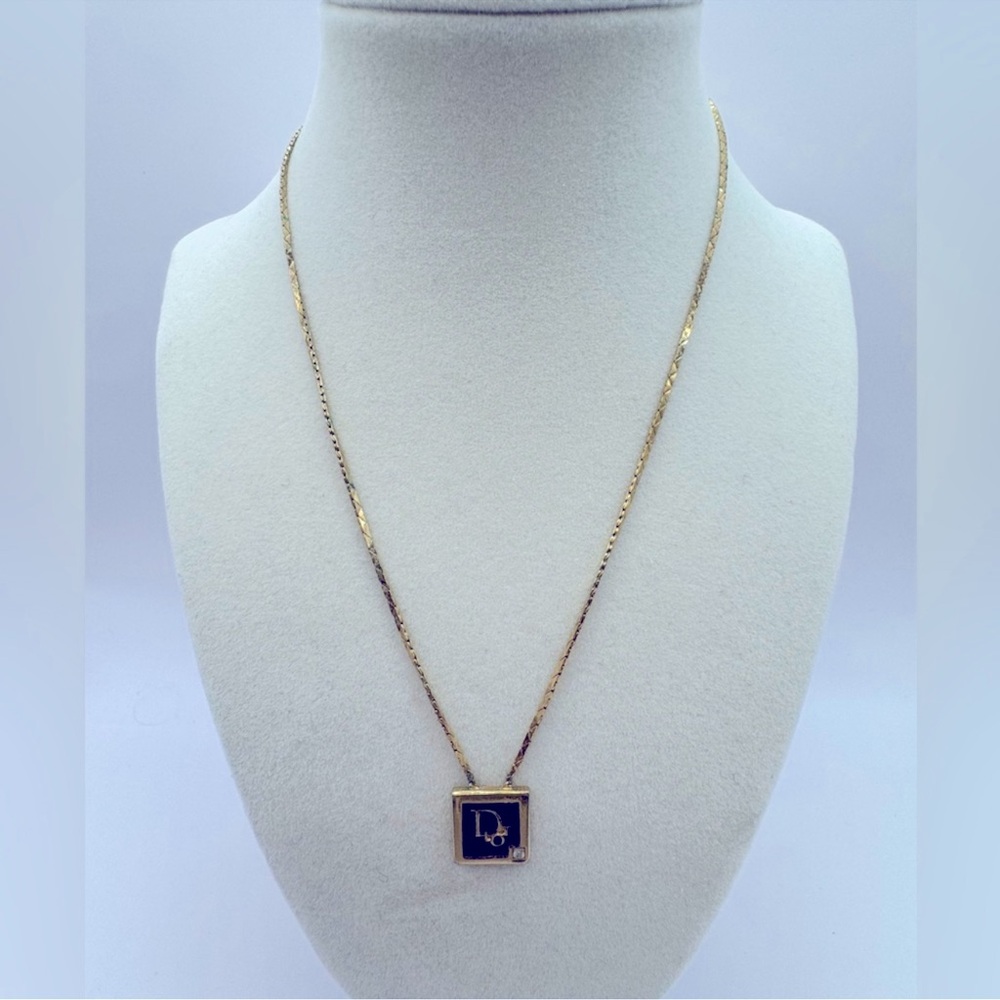 Christian Dior Women's Square Gold Necklace